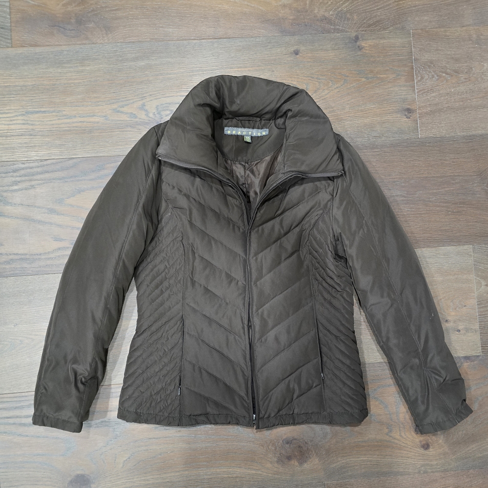 Kenneth Cole Reaction women’s quilted puffer jacket, medium, with 60% down / 40%